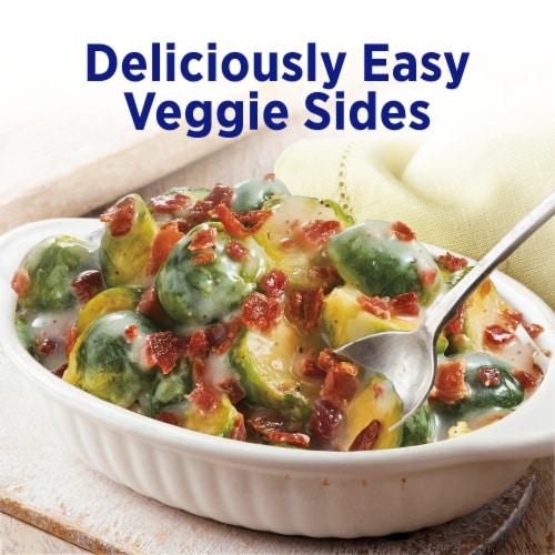 Birds Eye Brussels Sprouts & Bacon Bake Frozen Side Dish Perspective: top