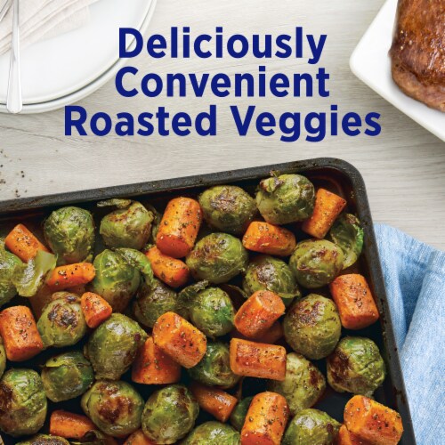 Birds Eye Oven Roasters Brussels Sprouts And Carrots Frozen Vegetables Perspective: top