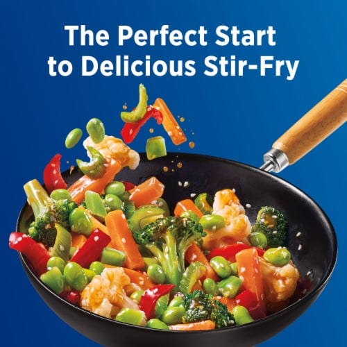 Birds Eye Sesame And Garlic Frozen Stir Fry Veggies And Sauce Frozen Vegetables Perspective: top