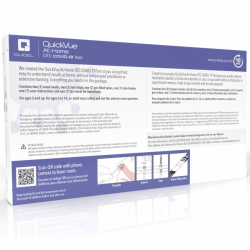 Quidel QuickVue At-Home COVID-19 Test - 10 Minute Results at Home Perspective: top