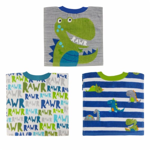 neat solutions Dinosaur Fiber Reactive Baby Bib Set Perspective: top