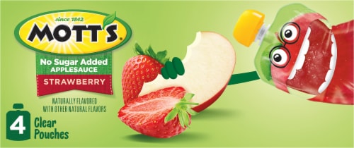 Mott's Unsweetened Strawberry Applesauce Pouches Perspective: top