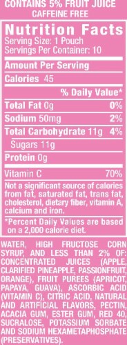 Hawaiian Punch Lemon Berry Squeeze Pouches 10 Count Perspective: top