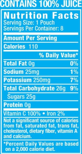 Mott's 100% Apple White Grape Juice Pouches Perspective: top