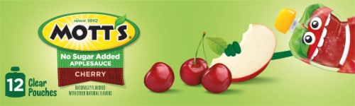 Mott's® No Sugar Added Cherry Applesauce Pouches Perspective: top