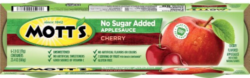 Mott's Unsweetened Cherry Applesauce Cups 6 Count Perspective: top