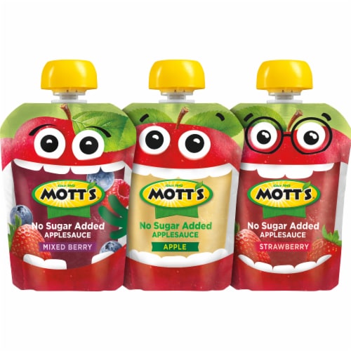 Mott’s No Sugar Added Applesauce Pouches Variety Pack Perspective: top