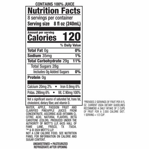 Mott’s Pineapple Passion Fruit Juice Blend Perspective: top