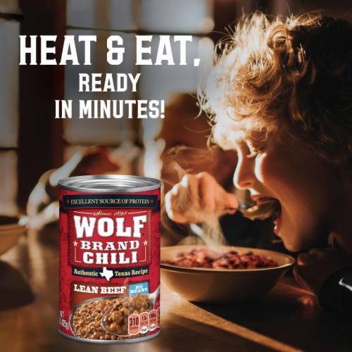 Wolf Brand Lean Beef Chili No Beans Perspective: top