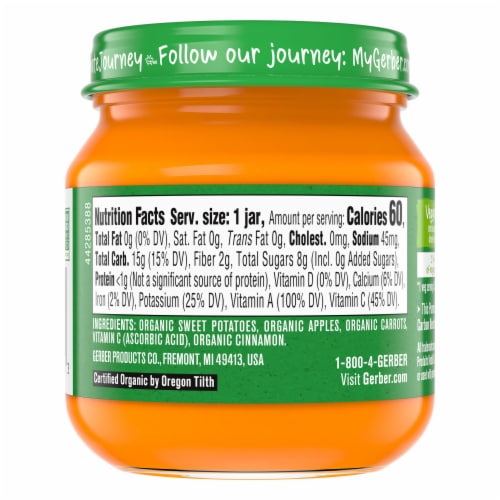 Gerber® 2nd Foods Organic Sweet Potato Apple Carrot & Cinnamon Baby Food Perspective: top