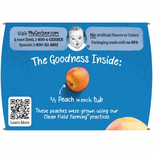 Gerber Peach Stage 1 Baby Food Perspective: top