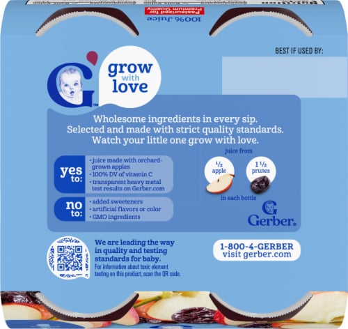 Gerber® 100% Juice Apple Prune Juice Bottles Perspective: top