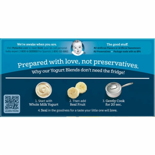 Gerber Crawler Banana Yogurt Blends Snack Cups Perspective: top