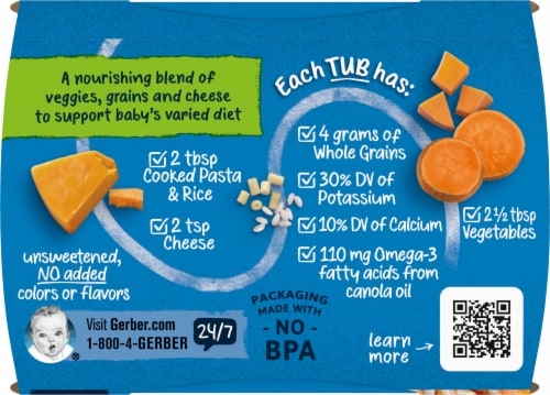 Gerber® 2nd Foods Mac & Cheese with Vegetables Dinner Stage 2 Baby Food Perspective: top