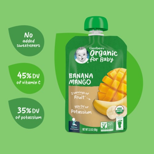 Gerber® 2nd Foods Organic Banana Mango Baby Food Perspective: top
