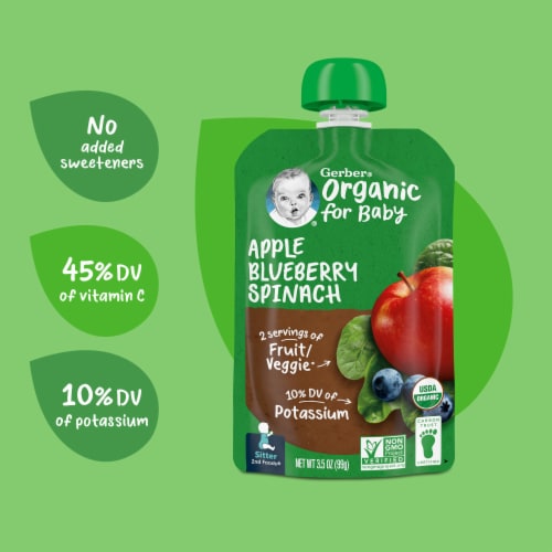 Gerber 2nd Foods Organic Apple Blueberry Spinach Perspective: top