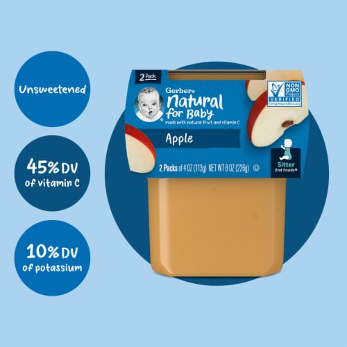 Gerber® 2nd Foods Apple Baby Food Tubs Perspective: top