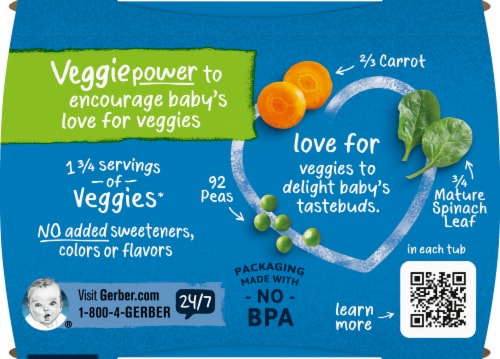 Gerber® 2nd Foods® Pea Carrot & Spinach Stage 2 Baby Food Perspective: top