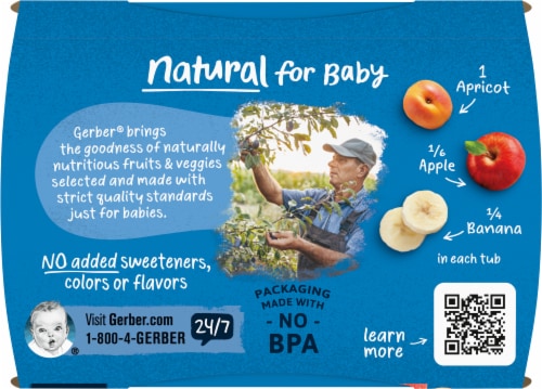 Gerber® 2nd Foods Apricot Mixed Fruit Stage 2 Baby Food Perspective: top