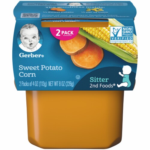 Gerber 2nd Foods Sweet Potato Corn Stage 2 Baby Food (8 Pack) Perspective: top