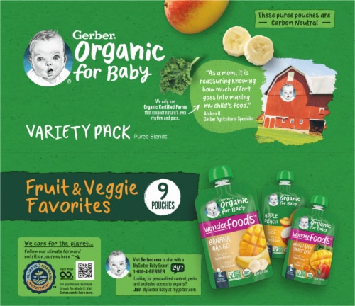 Gerber 2nd Foods Organic Variety Pack Stage 2 Baby Food Perspective: top
