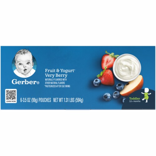 Gerber Fruit & Yogurt Very Berry Toddler Food Pouches Perspective: top