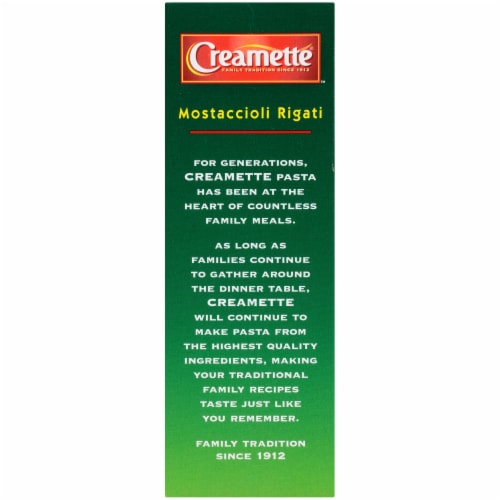Creamette Mostaccioli Rigati Pasta Perspective: top