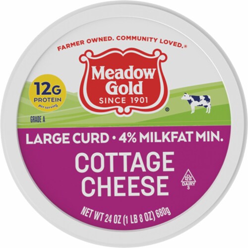 Meadow Gold Large Curd Cottage Cheese Perspective: top