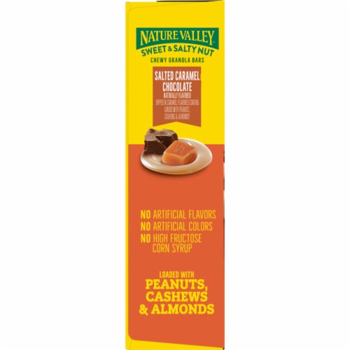 Nature Valley Sweet & Salty Nut Salted Caramel Chocolate Granola bars Perspective: top