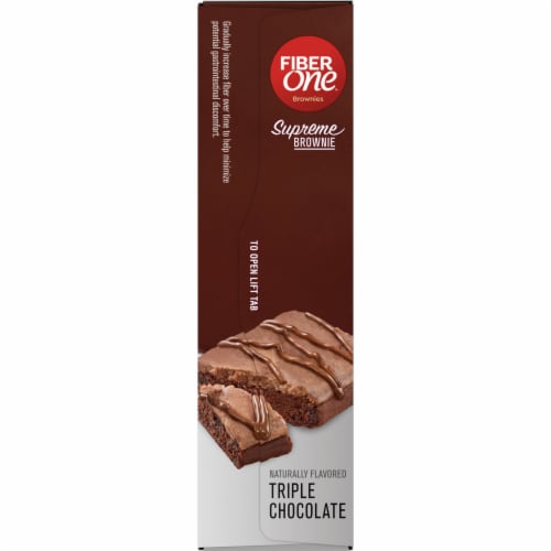 Fiber One Supreme Brownies Triple Chocolate Snack Bars Perspective: top