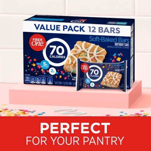 Fiber One Soft Baked Birthday Cake Energy Bars Perspective: top
