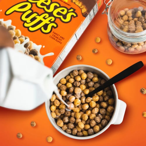 General Mills Reese’s Puffs Chocolatey Peanut Butter Large Size Cereal Perspective: top