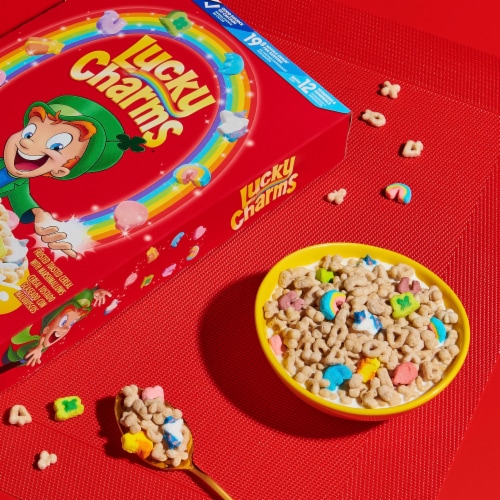 General Mills Lucky Charms Large Size Cereal Perspective: top
