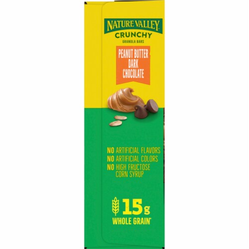 Nature Valley Whole Grain Peanut Butter Dark Chocolate Crunchy Granola Bars Snacks Perspective: top