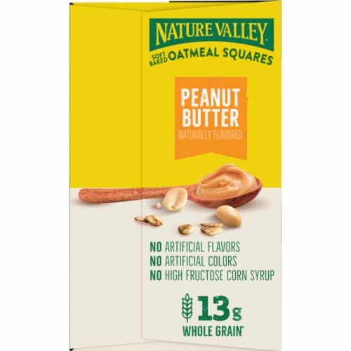 Nature Valley Soft Baked Oatmeal Squares Peanut Butter Breakfast bars Perspective: top