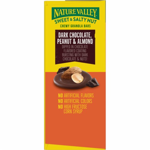 Nature Valley Whole Grain Dark Chocolate Peanut Almond Sweet and Salty Nut Granola Bars Perspective: top