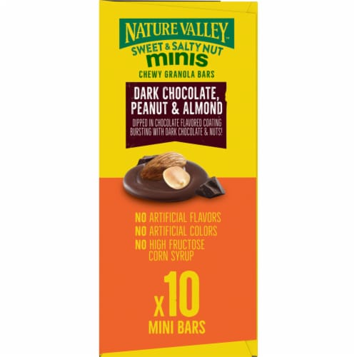 Nature Valley Sweet & Salty Nut Mini Dark Chocolate Peanut Almond Granola bars Perspective: top