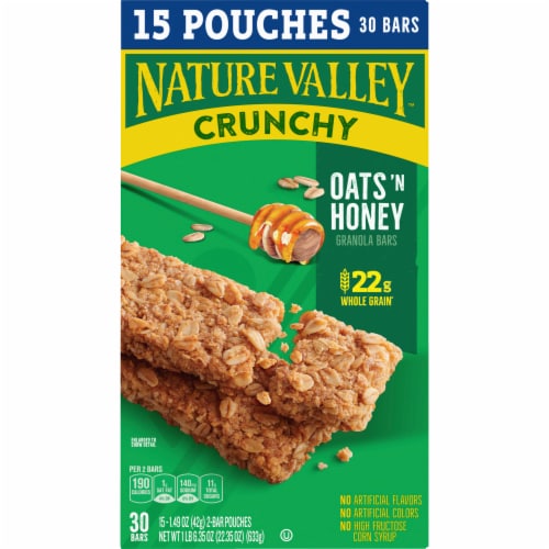 Nature Valley Crunchy Oats 'n Honey Granola Bars Perspective: top