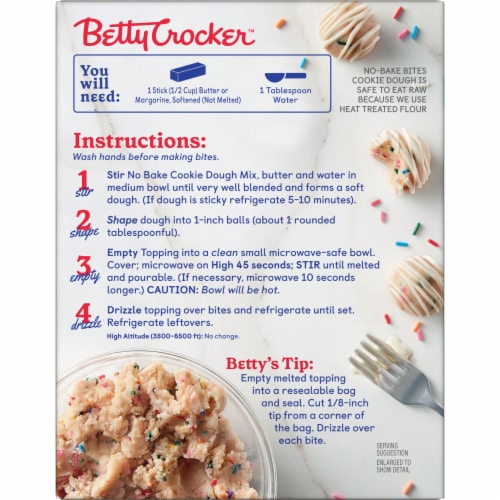 Betty Crocker™ No Bake Bites Birthday Cake Cookie Dough Perspective: top