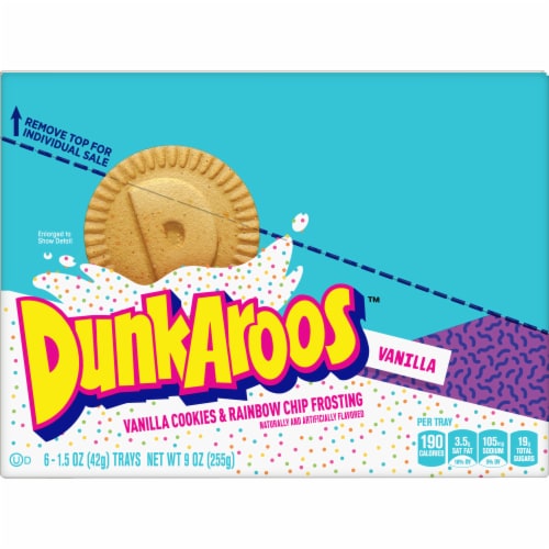 Dunkaroos Vanilla Cookies and Vanilla Frosting with Rainbow Sprinkles Perspective: top