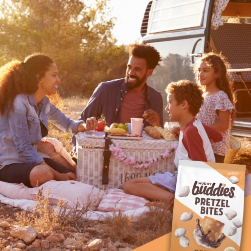 Chex Mix Peanut Butter and Chocolate Muddy Buddies Pretzel Bites Perspective: top