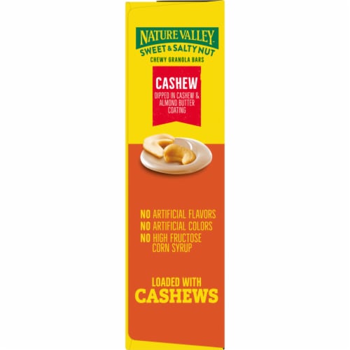 Nature Valley Whole Grain - Cashew Sweet and Salty Nut Chewy Granola Bars  Lunch Box Snacks, 6 ct / 7.20 oz - Harris Teeter