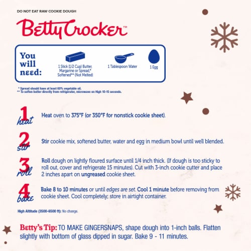 Betty Crocker Limited Edition Gingerbread Cookie Mix Perspective: top