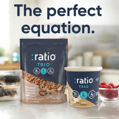 Ratio Trio Keto Friendly Toasted Almond Granola Perspective: top