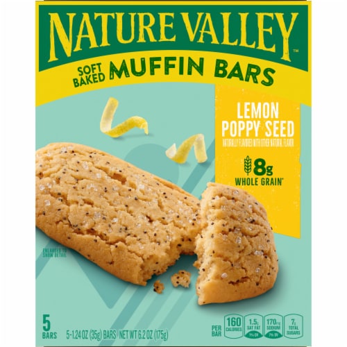 Nature Valley Soft Baked Muffin Lemon Poppy Seed Breakfast Bars Perspective: top