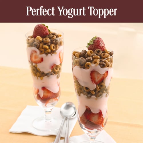General Mills Chocolate Strawberry Cheerios Family Size Cereal Perspective: top