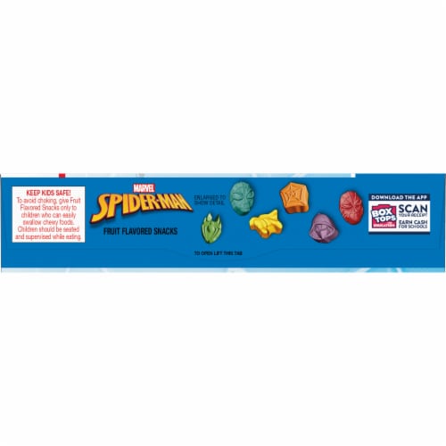Spiderman Gluten Free Fruit Flavored Snack Treat Pouches Kids School Snacks Perspective: top