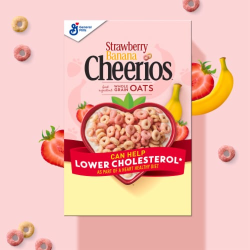 General Mills Strawberry Banana Cheerios Large Size Cereal Perspective: top