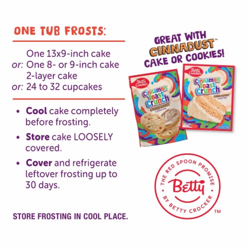 Betty Crocker Gluten Free Cinnamon Toast Crunch Frosting Perspective: top