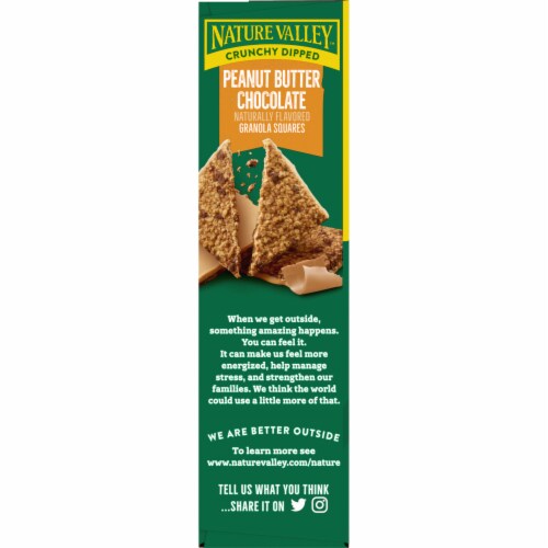Nature Valley Whole Grain Peanut Butter Chocolate Crunchy Dipped Granola Squares Perspective: top